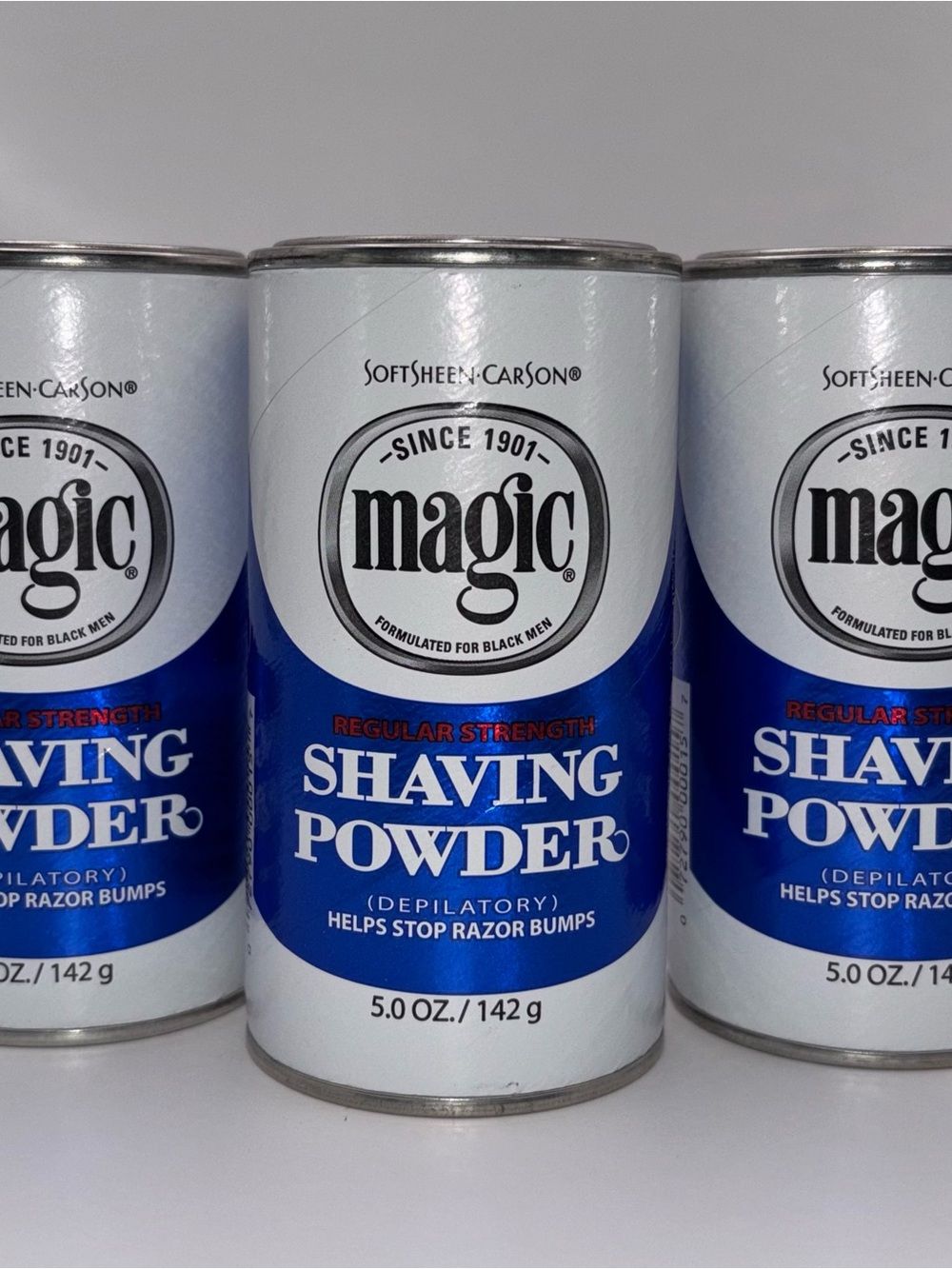 Lot of 3 Magic Shaving Powder Regular Strength 5 oz New